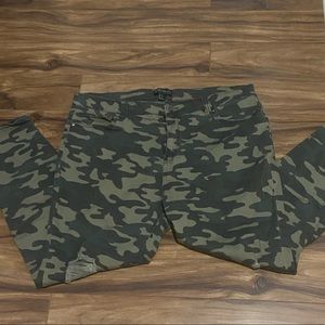 Forever 21 camo distressed jeans